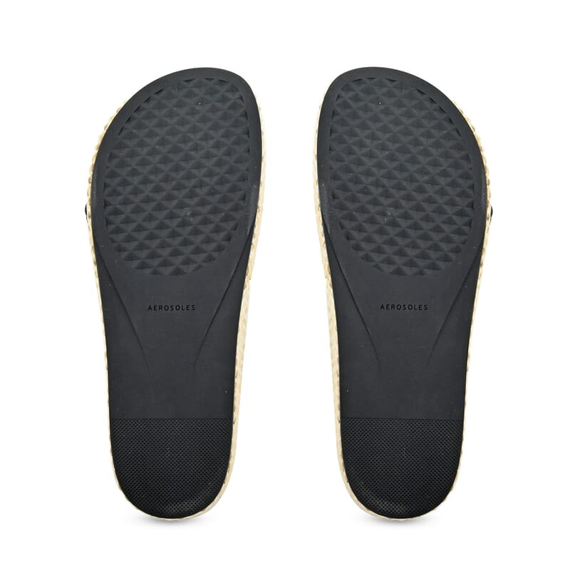 Aerosoles Black Buckled Flatform Slide Sandal SIZE 10.00