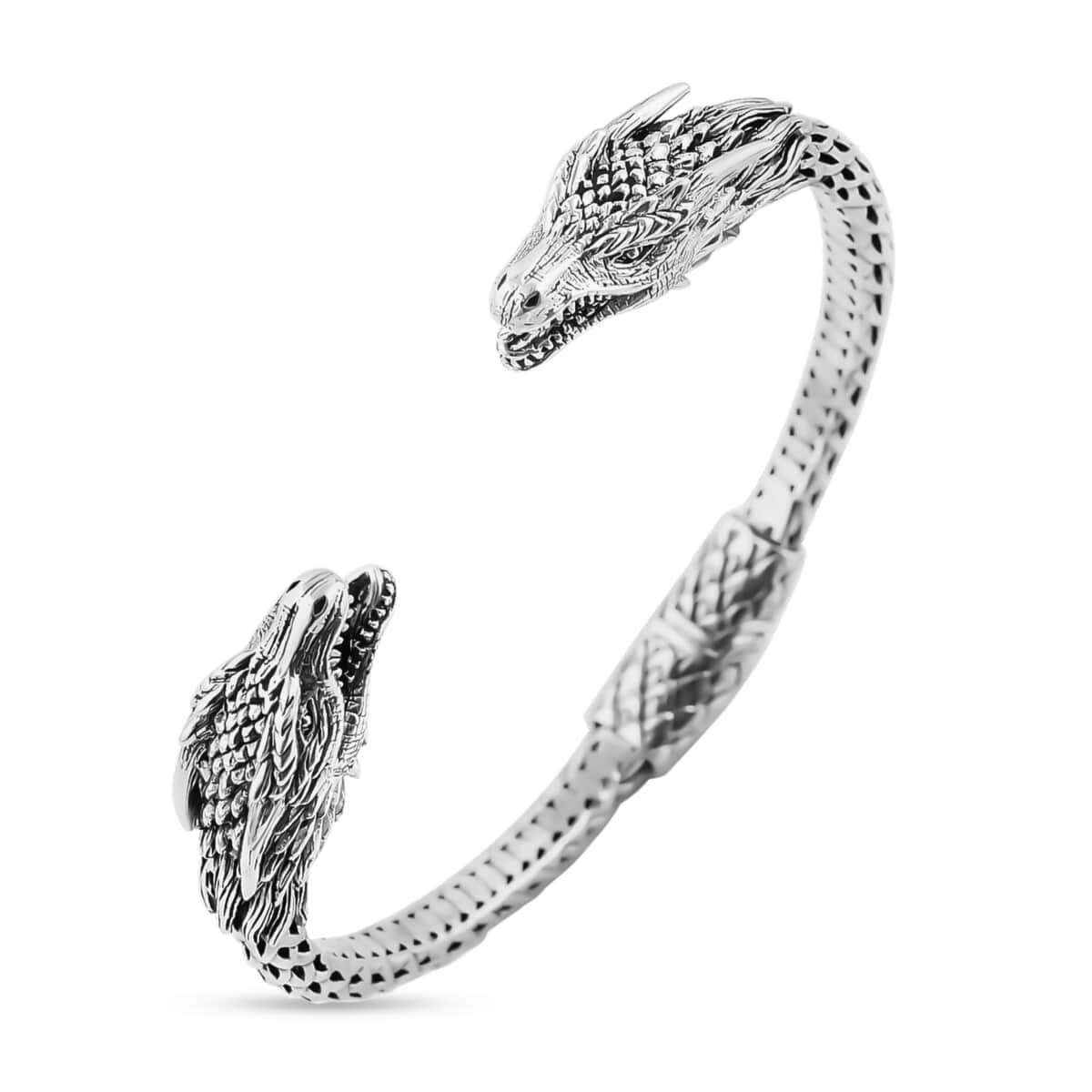 Bali Legay Sterling Silver Dragon Cuff Bracelet (7.0 In) 44 Grams image number 0