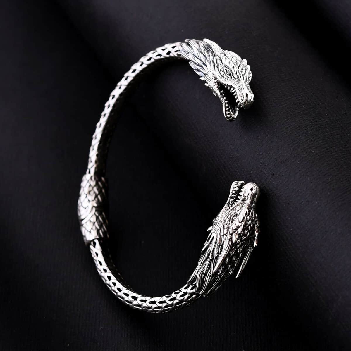 Bali Legay Sterling Silver Dragon Cuff Bracelet (7.0 In) 44 Grams image number 1