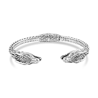 Bali Legay Sterling Silver Dragon Cuff Bracelet (7.0 In) 44 Grams