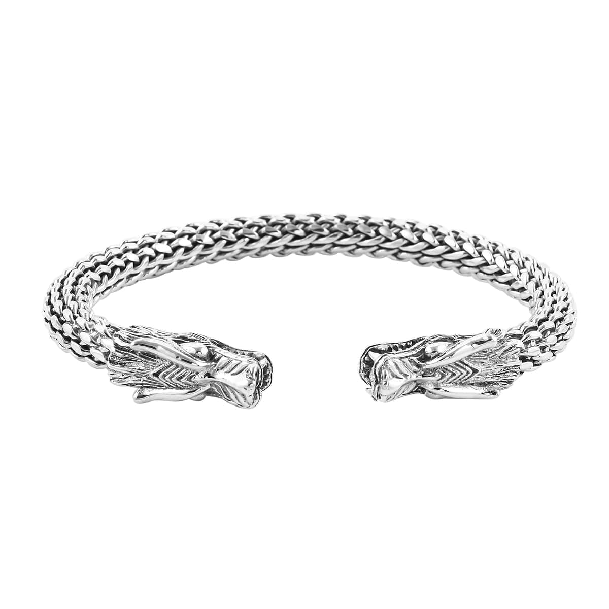 Bali Legacy Sterling Silver Dragon Cuff Bracelet (7.25 in) 49.35 Grams image number 0