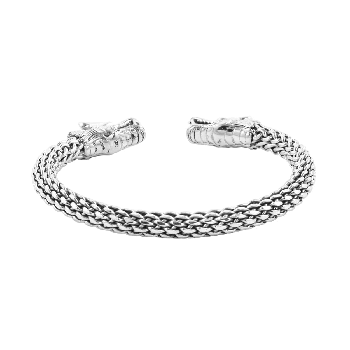 Bali Legacy Sterling Silver Dragon Cuff Bracelet (7.25 in) 49.35 Grams image number 4