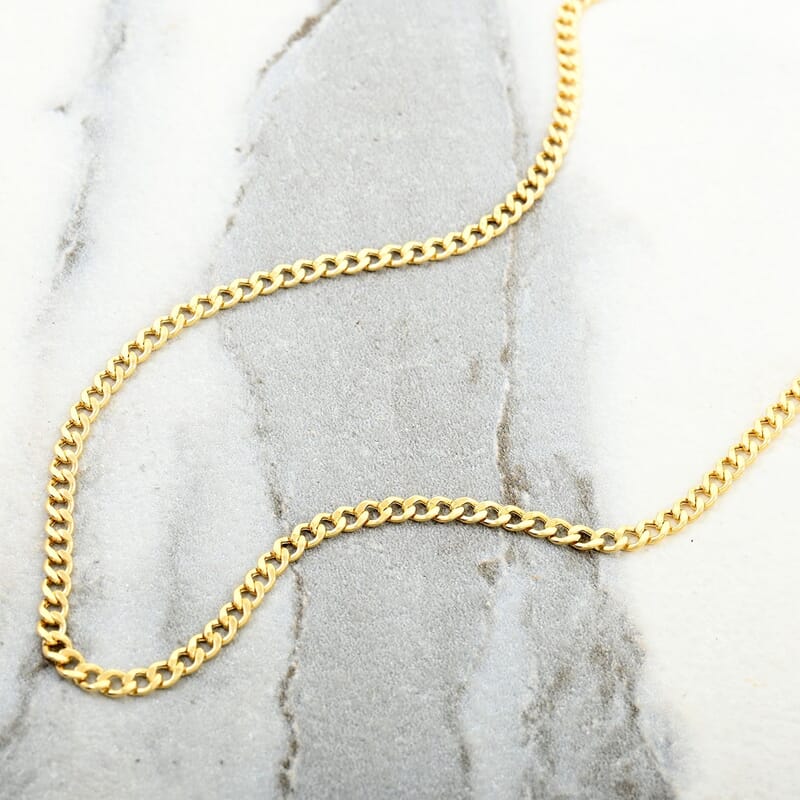 10K Yellow Gold Cuban Necklace 18 Inches