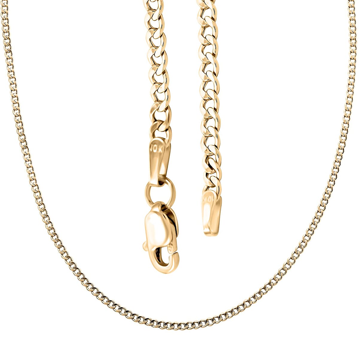 10K Yellow Gold 2mm Cuban Necklace 18 Inches 2.20 Grams image number 3