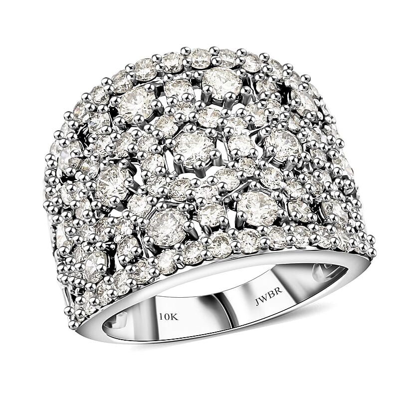 10K White Gold Diamond Ring (Size 10.0) 6.40 Grams 3.05 ctw