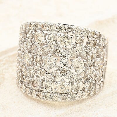 10K White Gold Diamond Ring (Size 10.0) 6.40 Grams 3.05 ctw