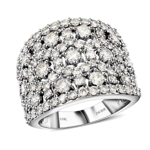 10K White Gold Diamond Ring (Size 7.0) 6.40 Grams 3.05 ctw