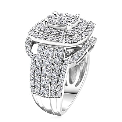 Diamond 3.05 ctw Ring in 10K White Gold (Size 10.0) 8.40 Grams