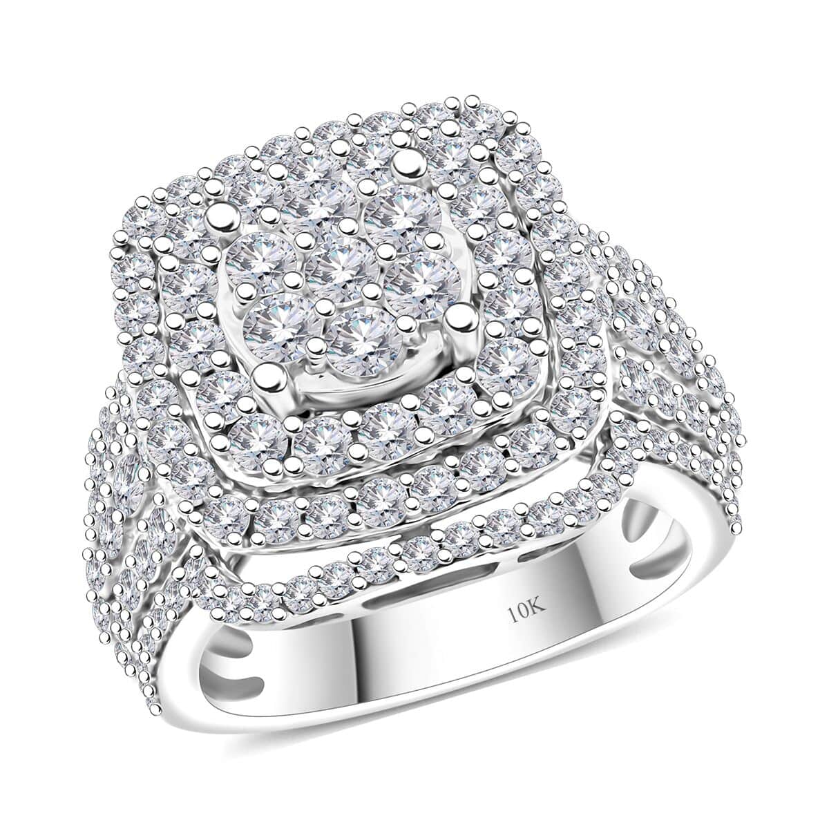 Diamond 3.05 ctw Ring in 10K White Gold (Size 7.0) 8.40 Grams image number 0