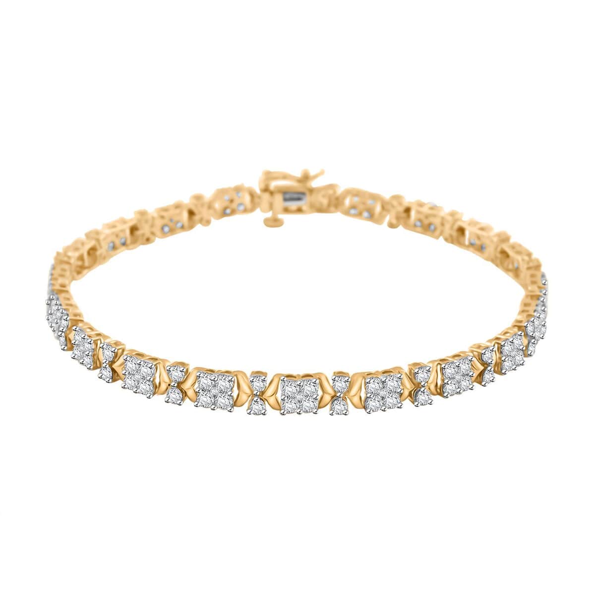 Closeout 10K Yellow Gold Diamond Bracelet (7.25 In) 7.10 Grams 4.05 ctw image number 0