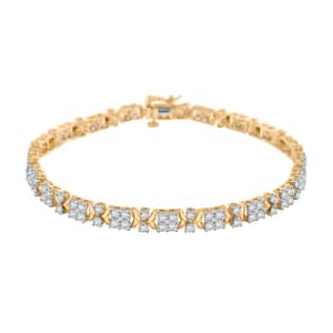 Closeout 10K Yellow Gold Diamond Bracelet (7.25 In) 7.10 Grams 4.05 ctw