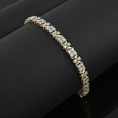 Closeout 10K Yellow Gold Diamond Bracelet (7.25 In) 7.10 Grams 4.05 ctw