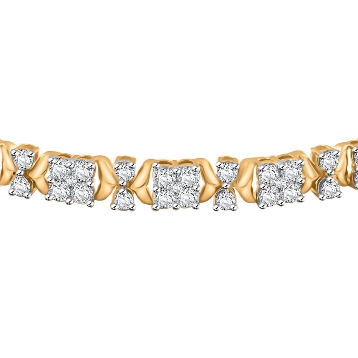 Closeout 10K Yellow Gold Diamond Bracelet (7.25 In) 7.10 Grams 4.05 ctw image number 2