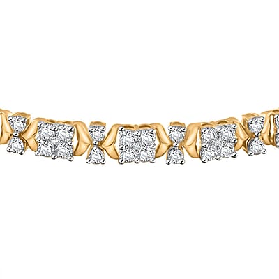 Closeout 10K Yellow Gold Diamond Bracelet (7.25 In) 7.10 Grams 4.05 ctw