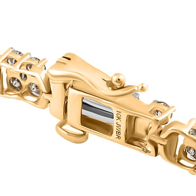 Closeout 10K Yellow Gold Diamond Bracelet (7.25 In) 7.10 Grams 4.05 ctw