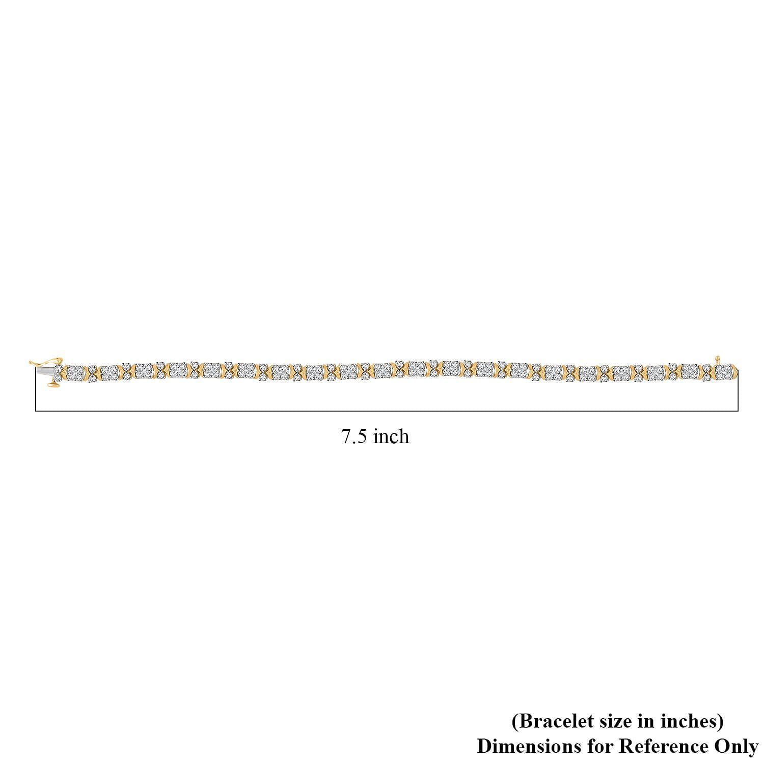 Closeout 10K Yellow Gold Diamond Bracelet (7.25 In) 7.10 Grams 4.05 ctw