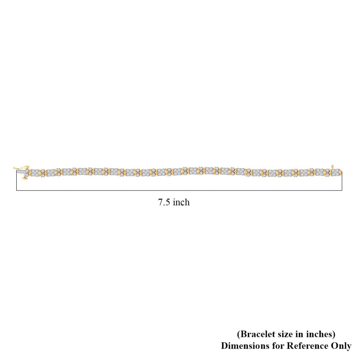 Closeout 10K Yellow Gold Diamond Bracelet (7.25 In) 7.10 Grams 4.05 ctw image number 4