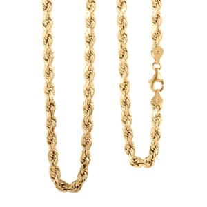 6mm Diamond-cut Rope Chain Necklace in 10K Yellow Gold 12.6 Grams 24 Inches