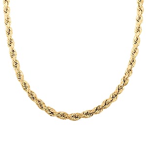 6mm Diamond-cut Rope Chain Necklace in 10K Yellow Gold 12.6 Grams 24 Inches
