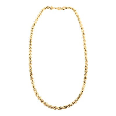 6mm Diamond-cut Rope Chain Necklace in 10K Yellow Gold 12.6 Grams 24 Inches