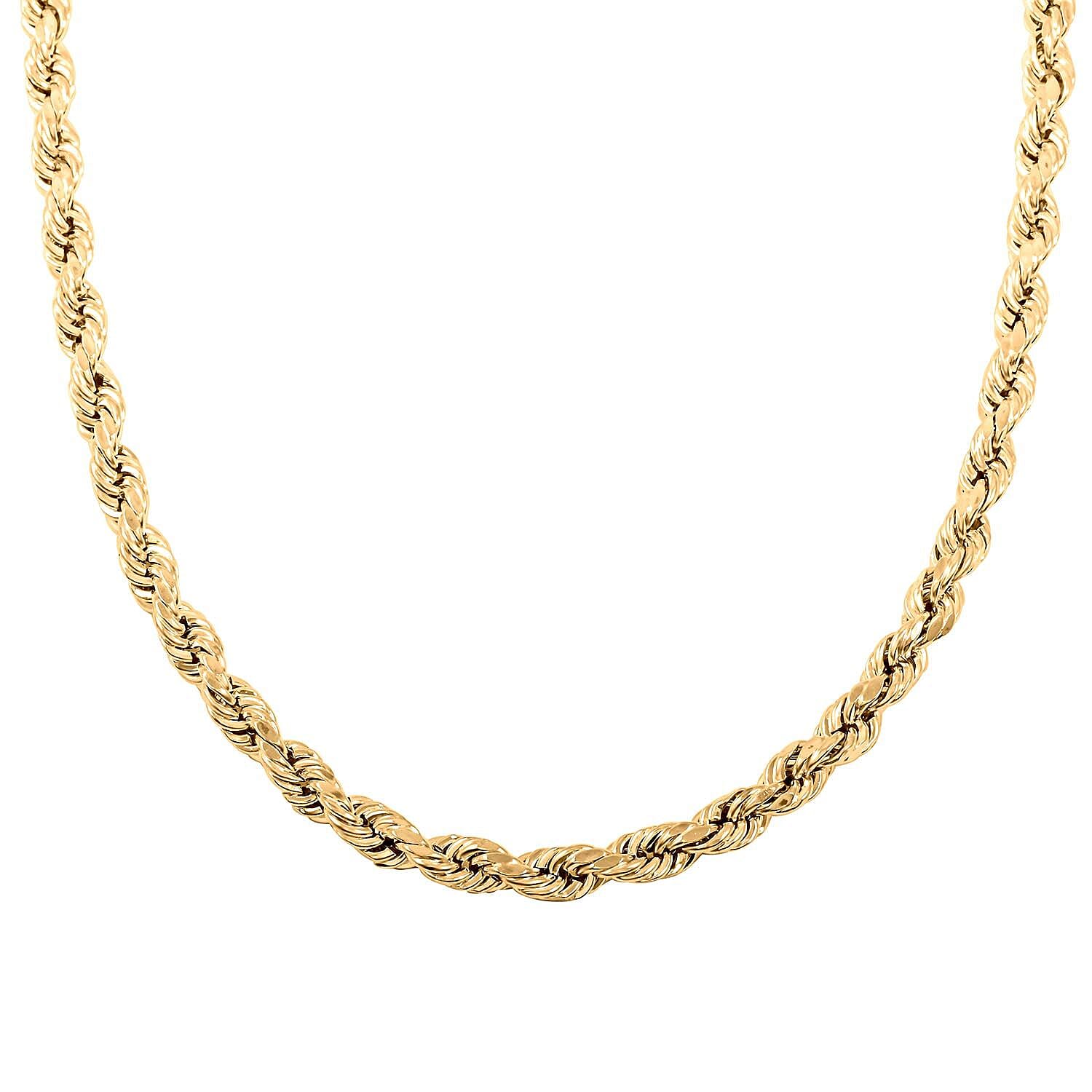 6mm Diamond-cut Rope Chain Necklace in 10K Yellow Gold 13.36 Grams 26 Inches