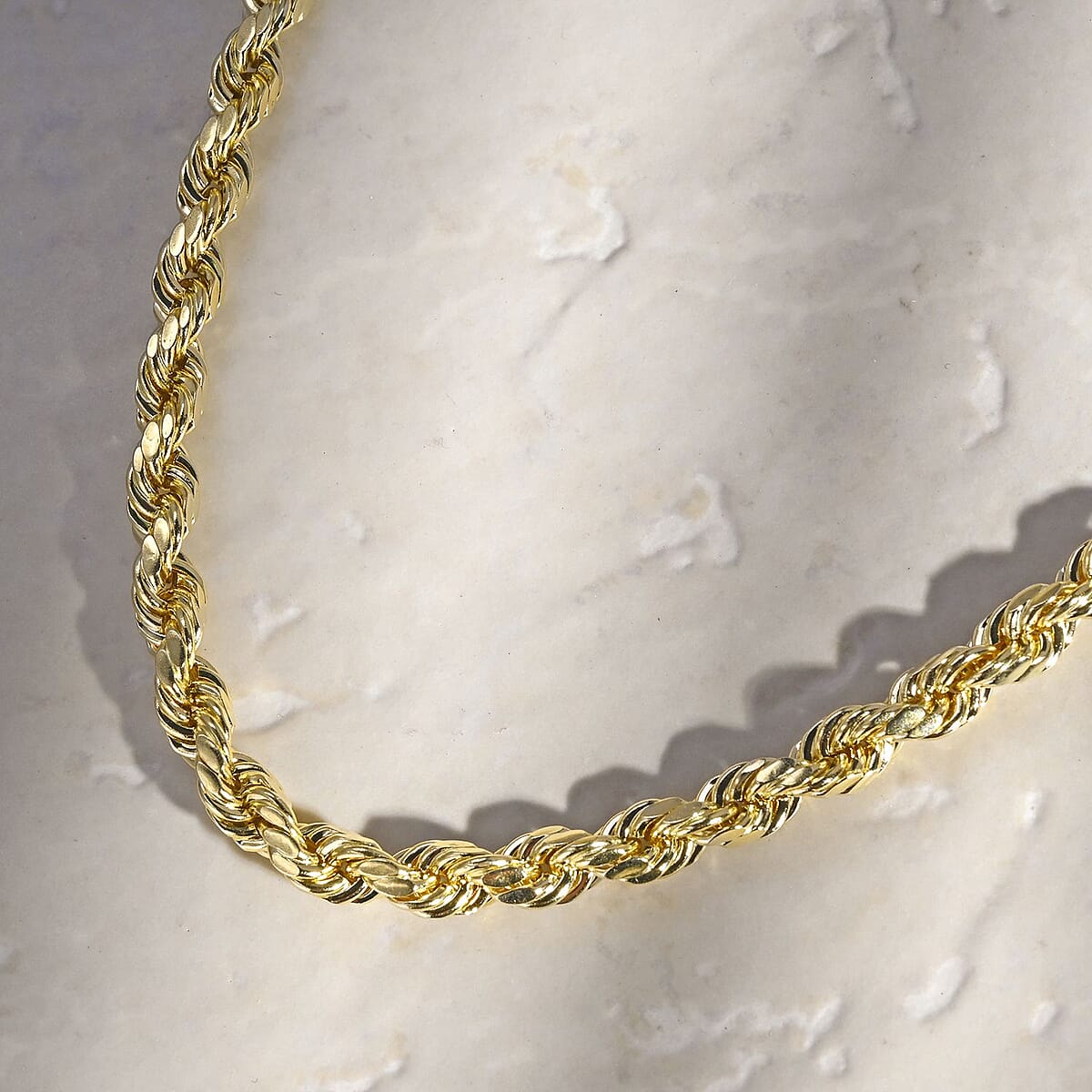 10K Yellow Gold 6mm Diamond-cut Rope Chain Necklace 28 Inches 14.40 Grams image number 1