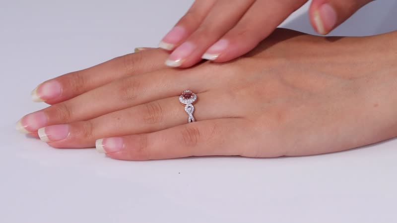 Premium Blush Tourmaline, Moissanite Ring in 18K Vermeil RG Over Sterling Silver (Size 10.0) 0.85 ctw