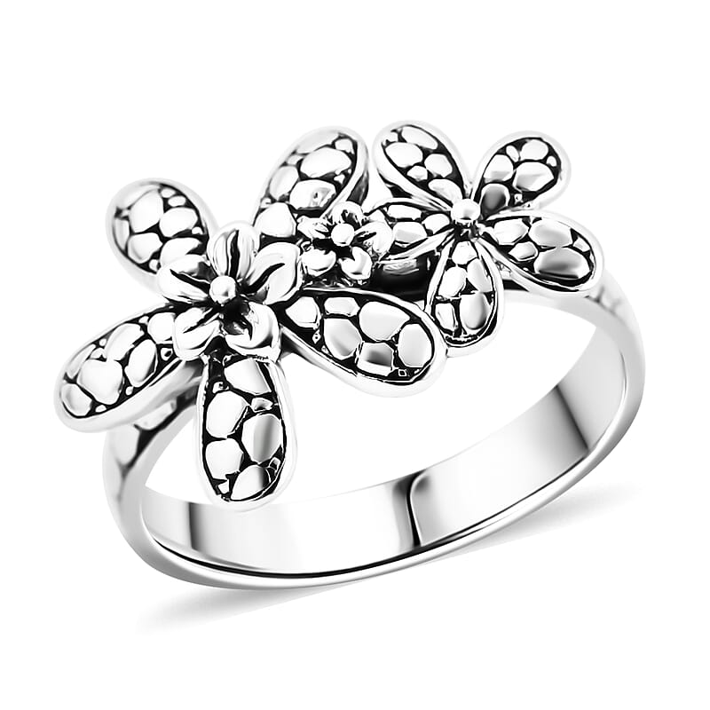 Bali Legacy Sterling Silver Floral Ring (Size 10.0) 5.05 Grams