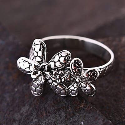 Bali Legacy Sterling Silver Floral Ring (Size 10.0) 5.05 Grams