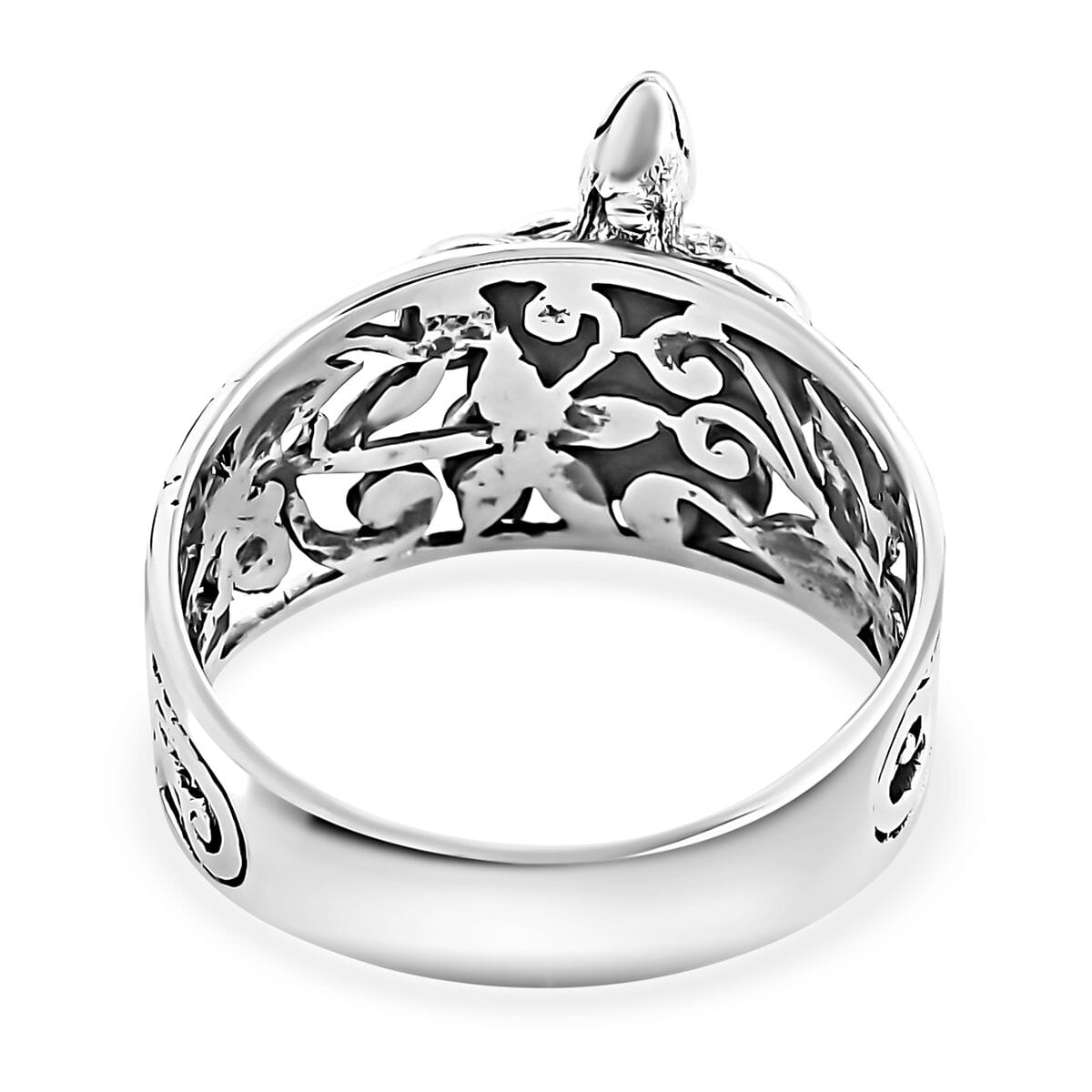 Bali Legacy Sterling Silver Turtle Ring (Size 5.0) 5.38 Grams image number 4