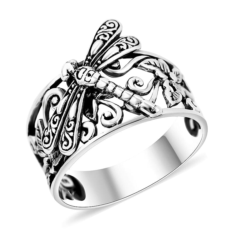 Bali Legacy Sterling Silver Dragonfly Ring (Size 10.0) 4.50 Grams