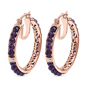 Karis African Amethyst 11.10 ctw Earrings in 18K RG Plated