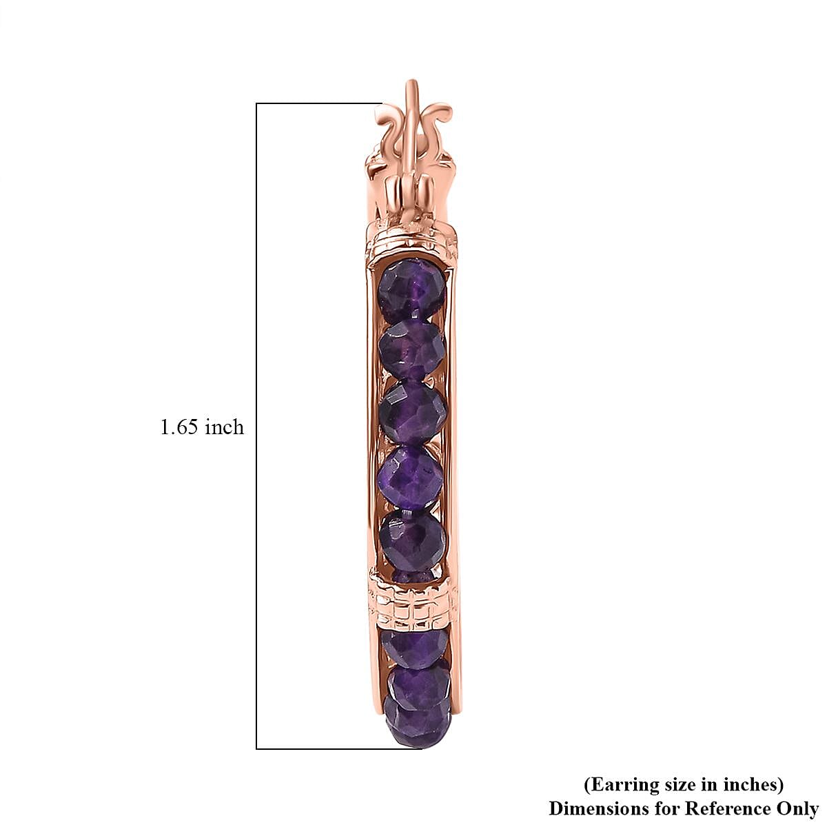 Karis African Amethyst 11.10 ctw Earrings in 18K RG Plated
