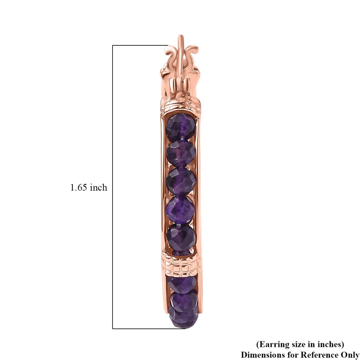 Karis African Amethyst Earrings in 18K RG Plated 11.10 ctw image number 5