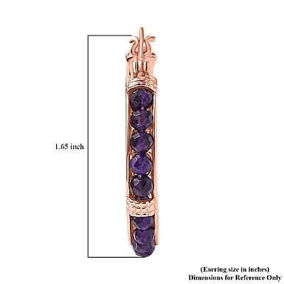 Karis African Amethyst 11.10 ctw Earrings in 18K RG Plated
