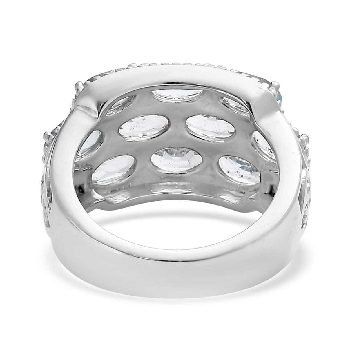 Sky Blue Topaz 5.65 ctw Ring in Stainless Steel (Size 5.0) image number 4