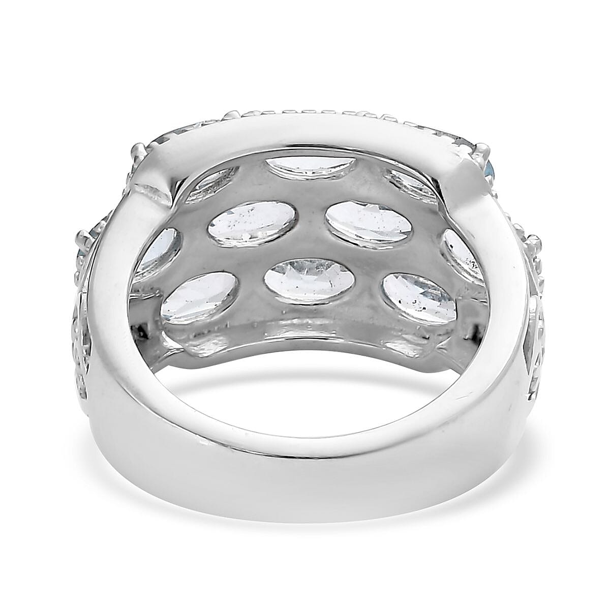 Sky Blue Topaz 5.65 ctw Ring in Stainless Steel (Size 7.0)