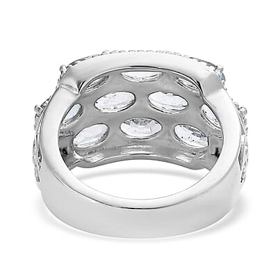 Sky Blue Topaz 5.65 ctw Ring in Stainless Steel (Size 7.0)