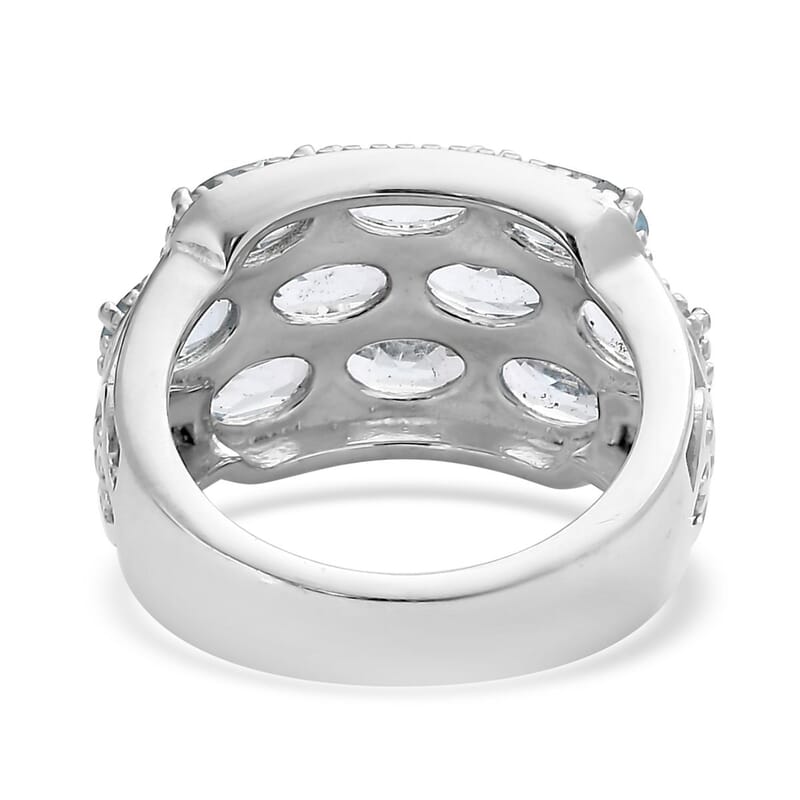 Sky Blue Topaz 5.65 ctw Ring in Stainless Steel (Size 7.0)