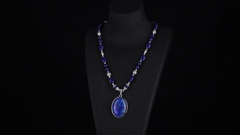 Lapis Lazuli 300.00 ctw Beaded Necklace in Silverstone 20 Inches