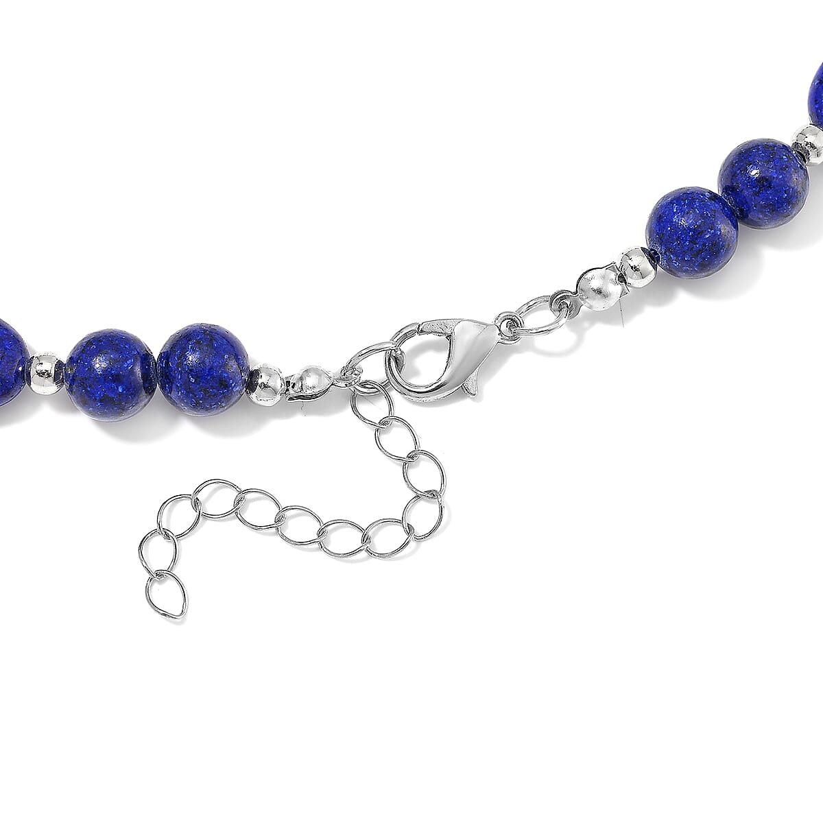 Lapis Lazuli 300.00 ctw Beaded Necklace in Silverstone 20 Inches image number 3