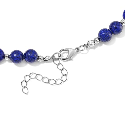 Lapis Lazuli 300.00 ctw Beaded Necklace in Silverstone 20 Inches