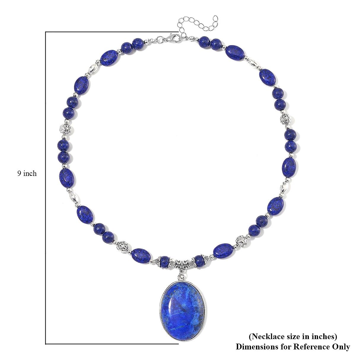 Lapis Lazuli 300.00 ctw Beaded Necklace in Silverstone 20 Inches image number 4