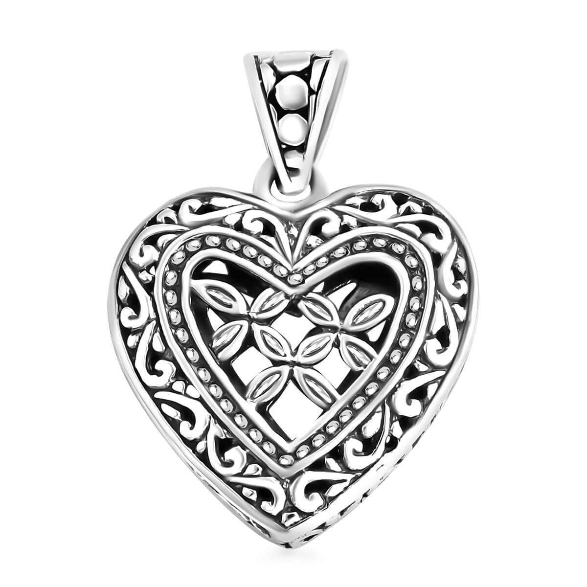 Bali Legacy Sterling Silver Heart Pendant 5.45 Grams image number 0