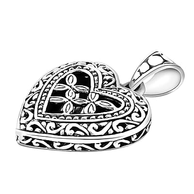 Bali Legacy Sterling Silver Heart Pendant without Chain 5.45 Grams