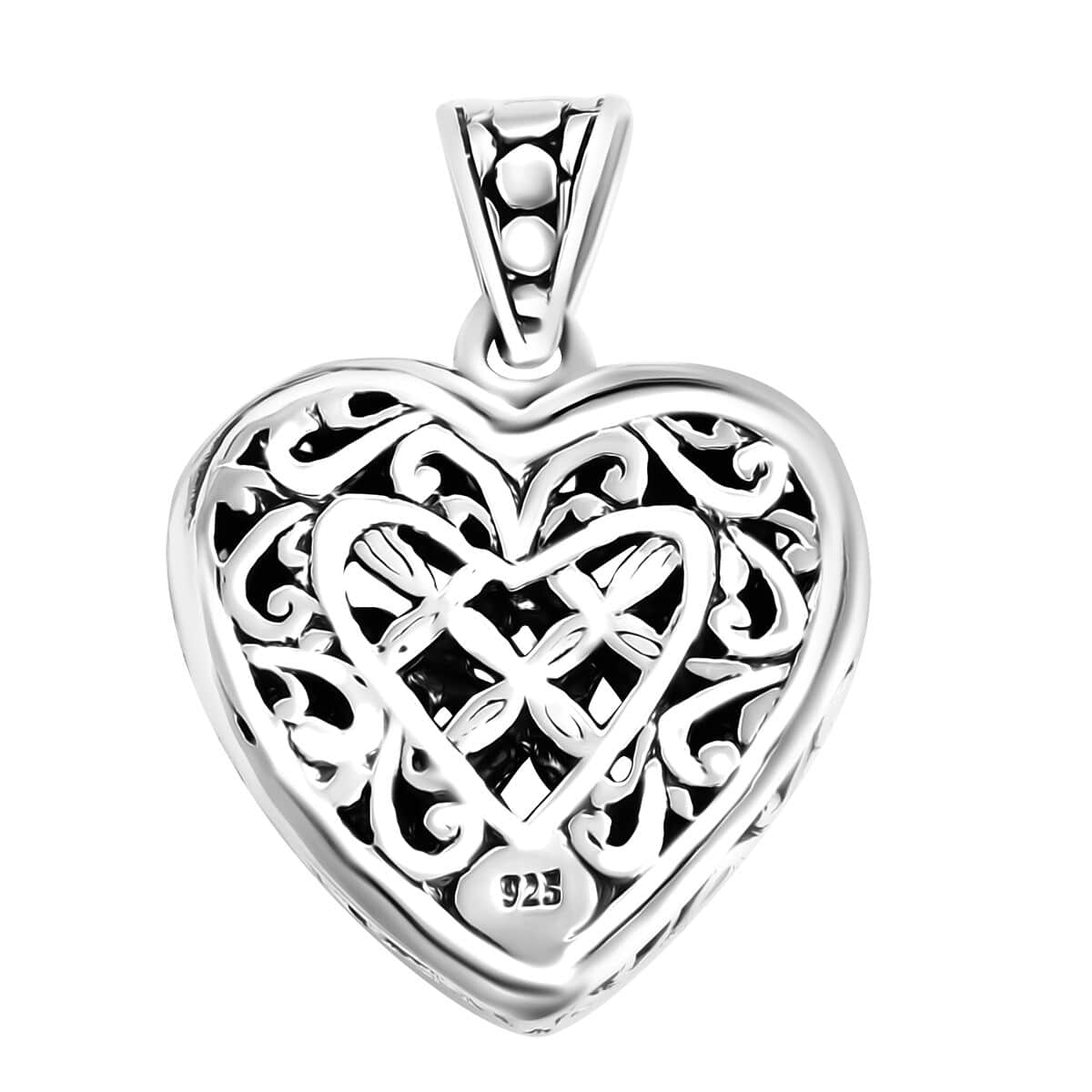 Bali Legacy Sterling Silver Heart Pendant 5.45 Grams image number 4