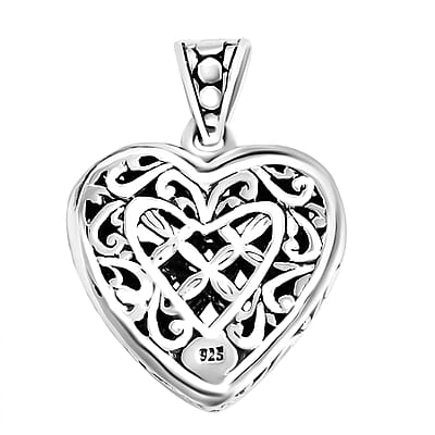 Bali Legacy Sterling Silver Heart Pendant without Chain 5.45 Grams