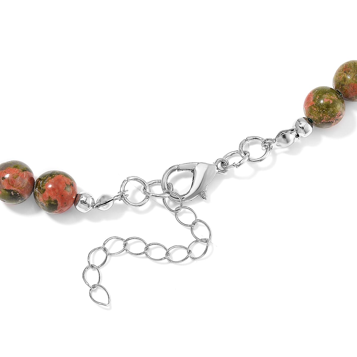 Unakite 300.00 ctw Beaded Necklace in Silverstone 20 Inches image number 3