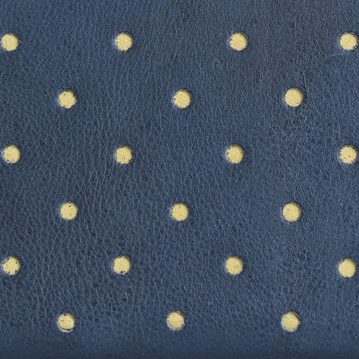 Union Code Navy Polka Dots Print Genuine Leather RFID Women's Wallet image number 5