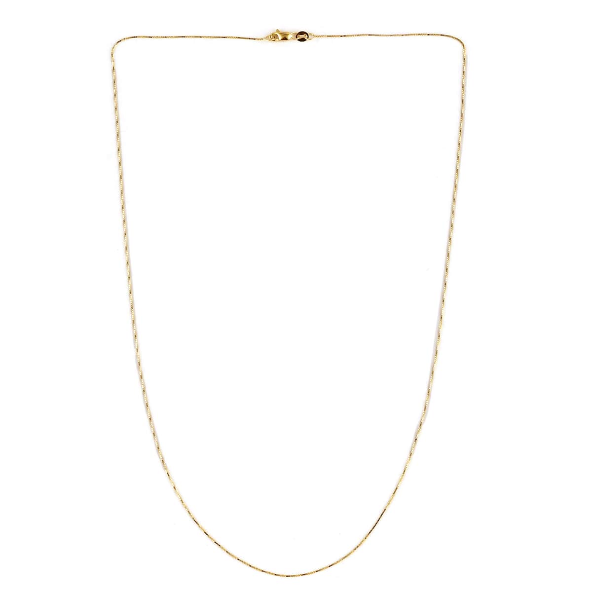 10K Yellow Gold 0.5mm Diamond-Cut Box Chain Necklace 20 Inches 1.10 Grams image number 1